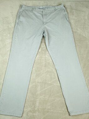 IZOD Saltwater Pants Mens 36x32 Gray Stretch Chino Straight Fit Casual Summer